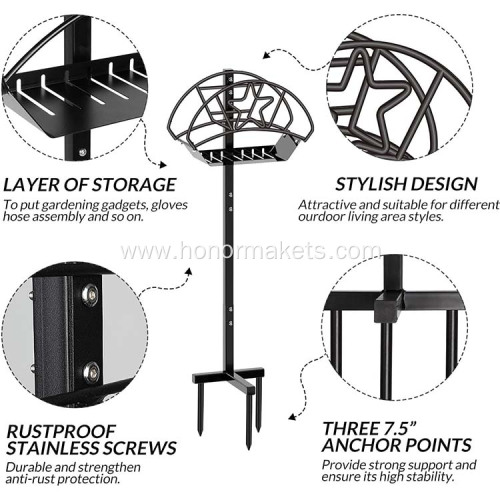 Hot sale Detachable Freestanding garden hose holder Outside Heavy Duty Metal Hose Storage Reel Rack for Garden, Yard & Lawn